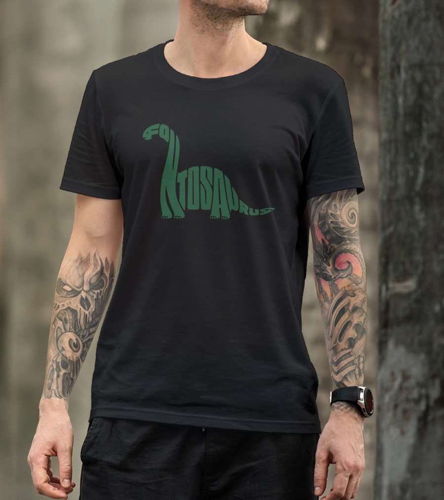 Fontasaurus Dinosaur Typography Wordplay T-Shirt