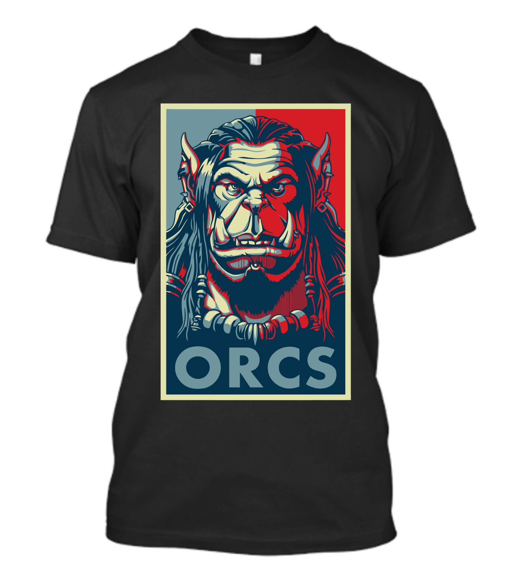 ORCS Poster Bold Statement Red Blue Background T-Shirt