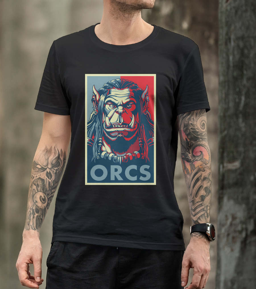 ORCS Poster Bold Statement Red Blue Background T-Shirt