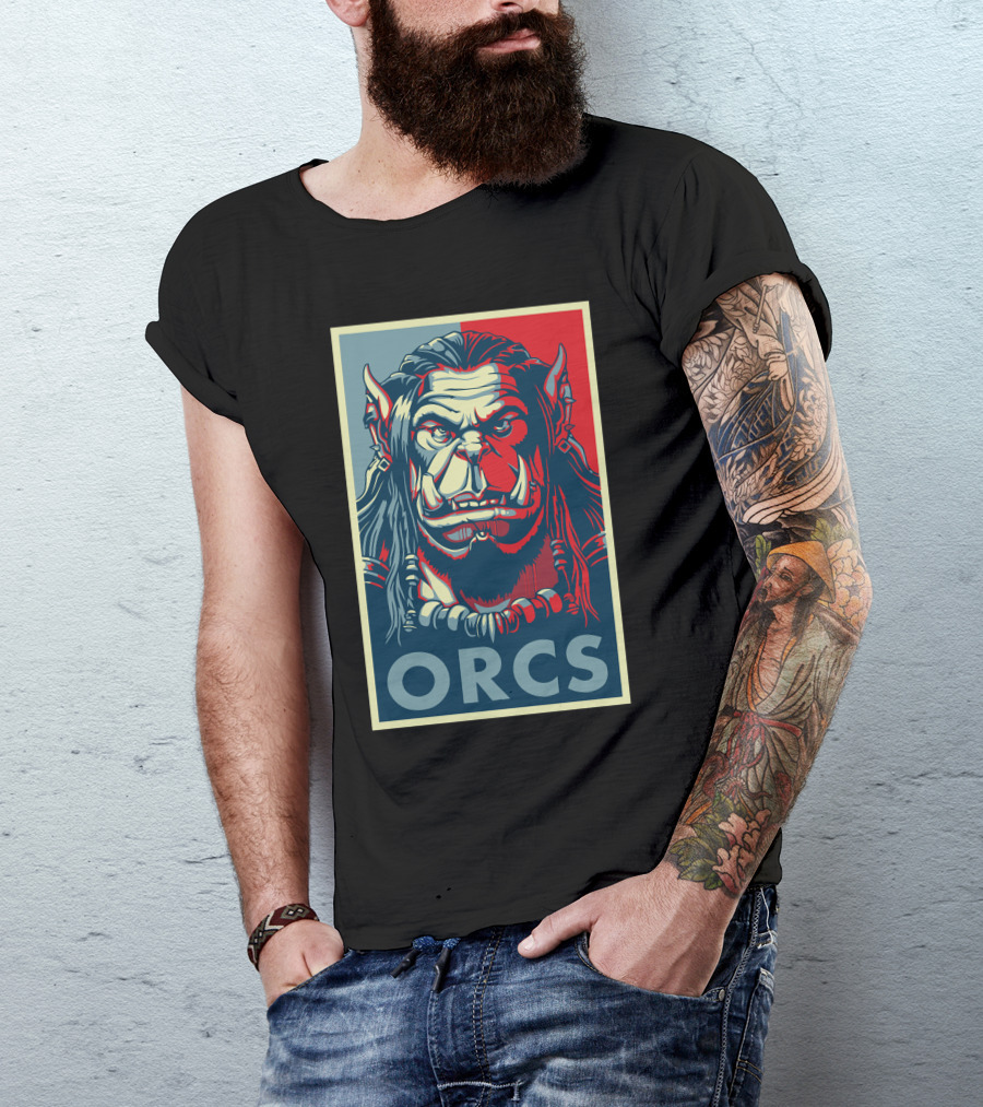ORCS Poster Bold Statement Red Blue Background T-Shirt
