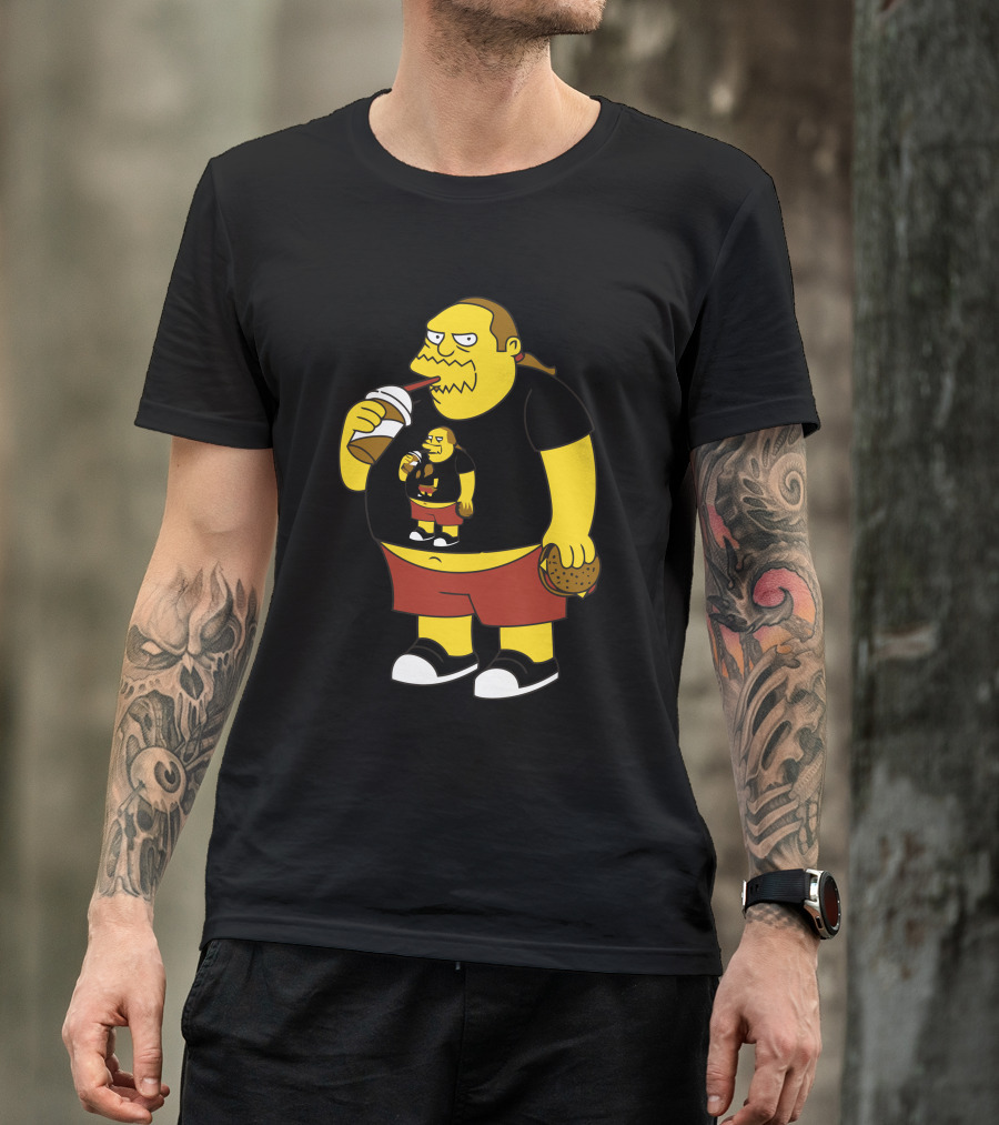 Fractal Comic Book Guy Recursion Coffee And Burger T-Shirt