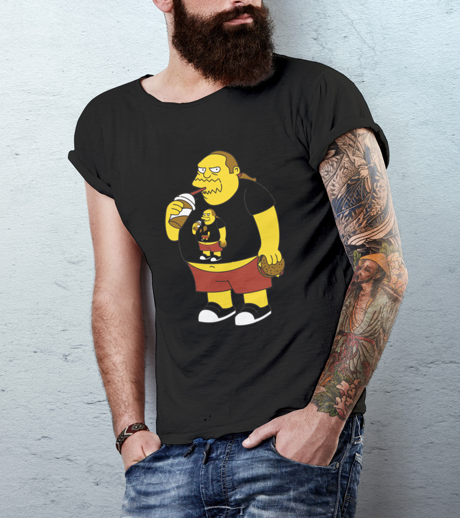 Fractal Comic Book Guy Recursion Coffee And Burger T-Shirt