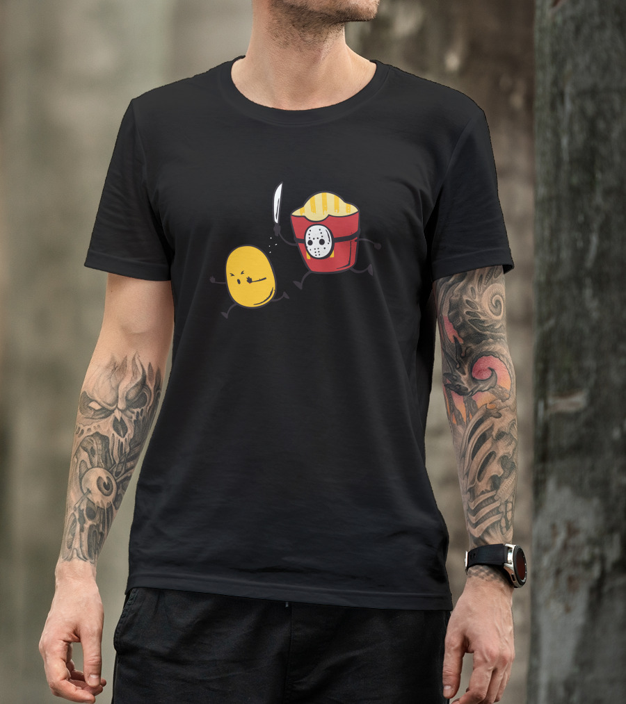 French Fried Jason Horror Mashup With Masked Potatoes T-Shirt