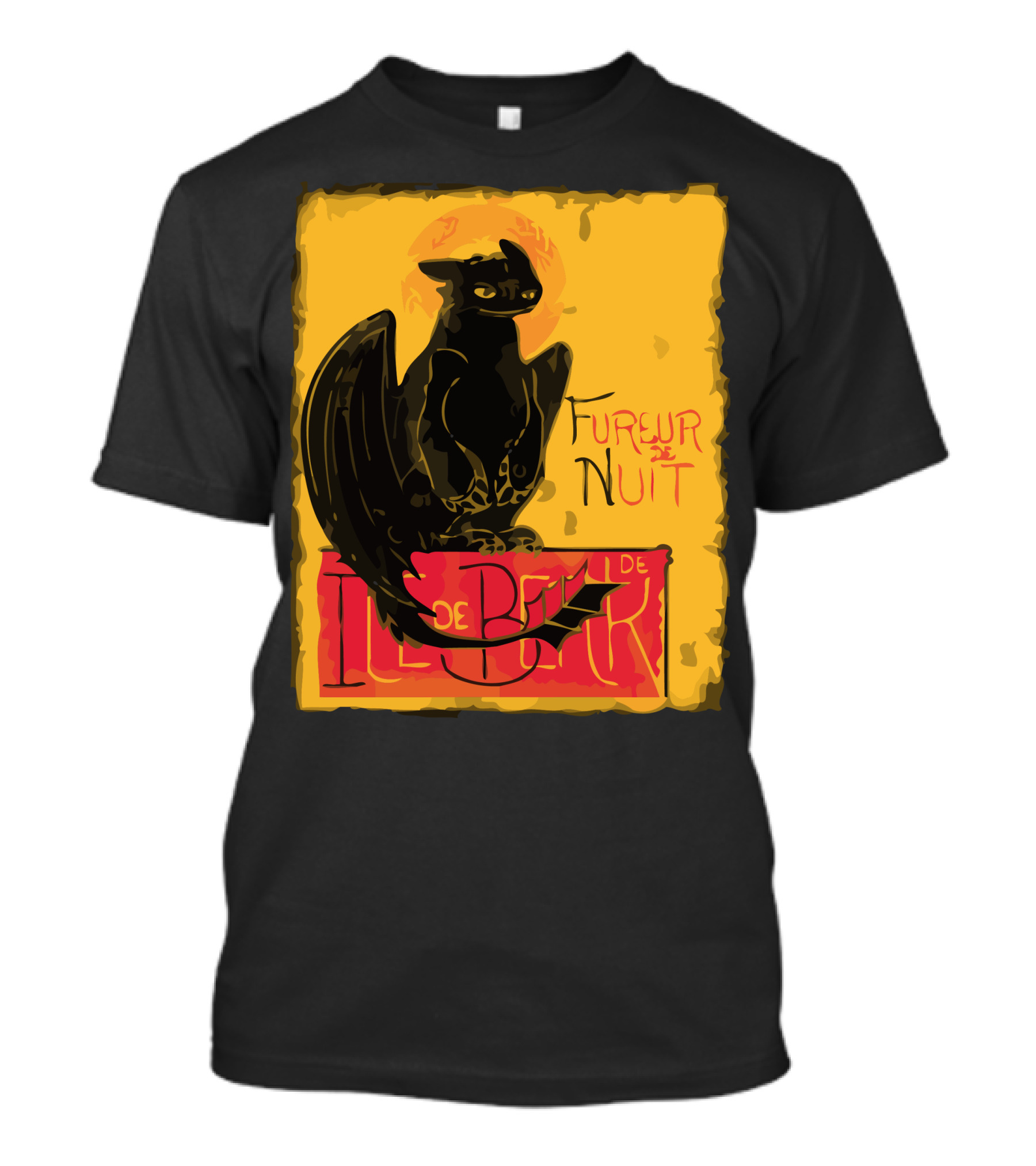 Fureur De Nuit Chat Noir T-Shirt