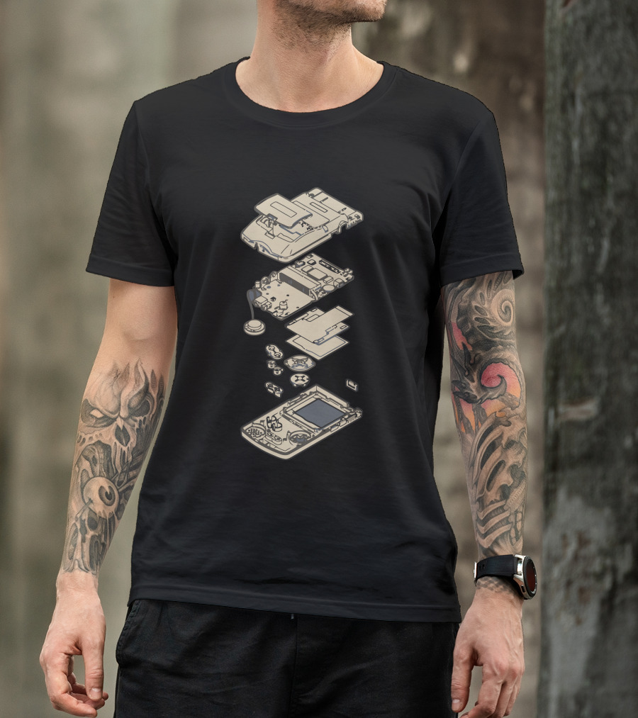 Nintendo Gameboy Exploded View Breakdown T-Shirt