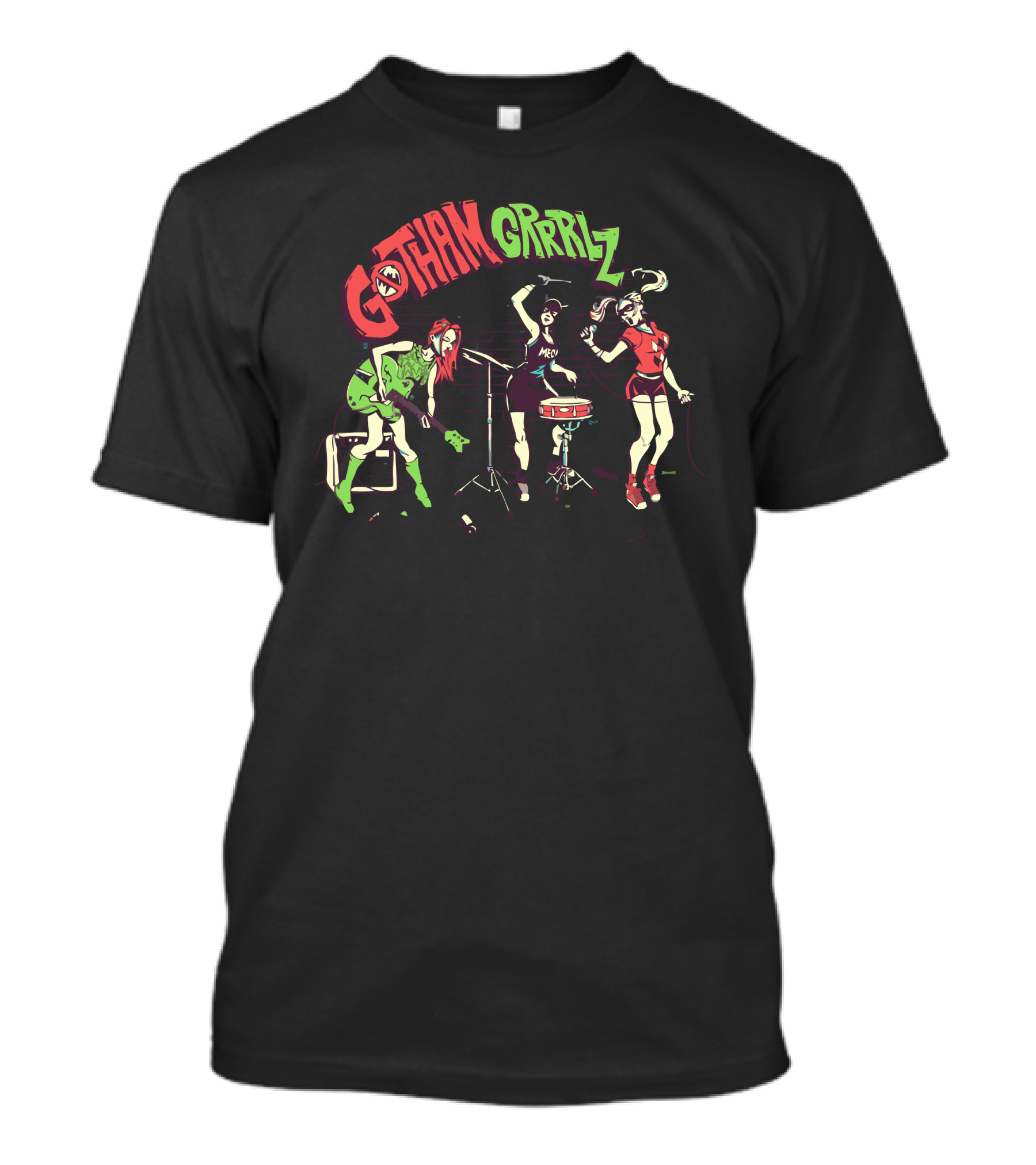 Gotham Grrlz Punk Rock Trio With Iconic Comic Villain T-Shirt