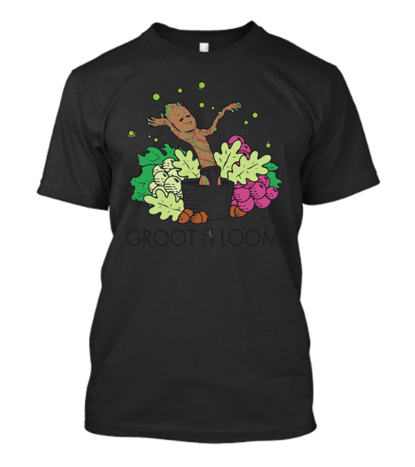 Groot Dancing Among Colorful Leaves And Grapes In A Playful Twist On Fruit Of The Loom T-Shirt
