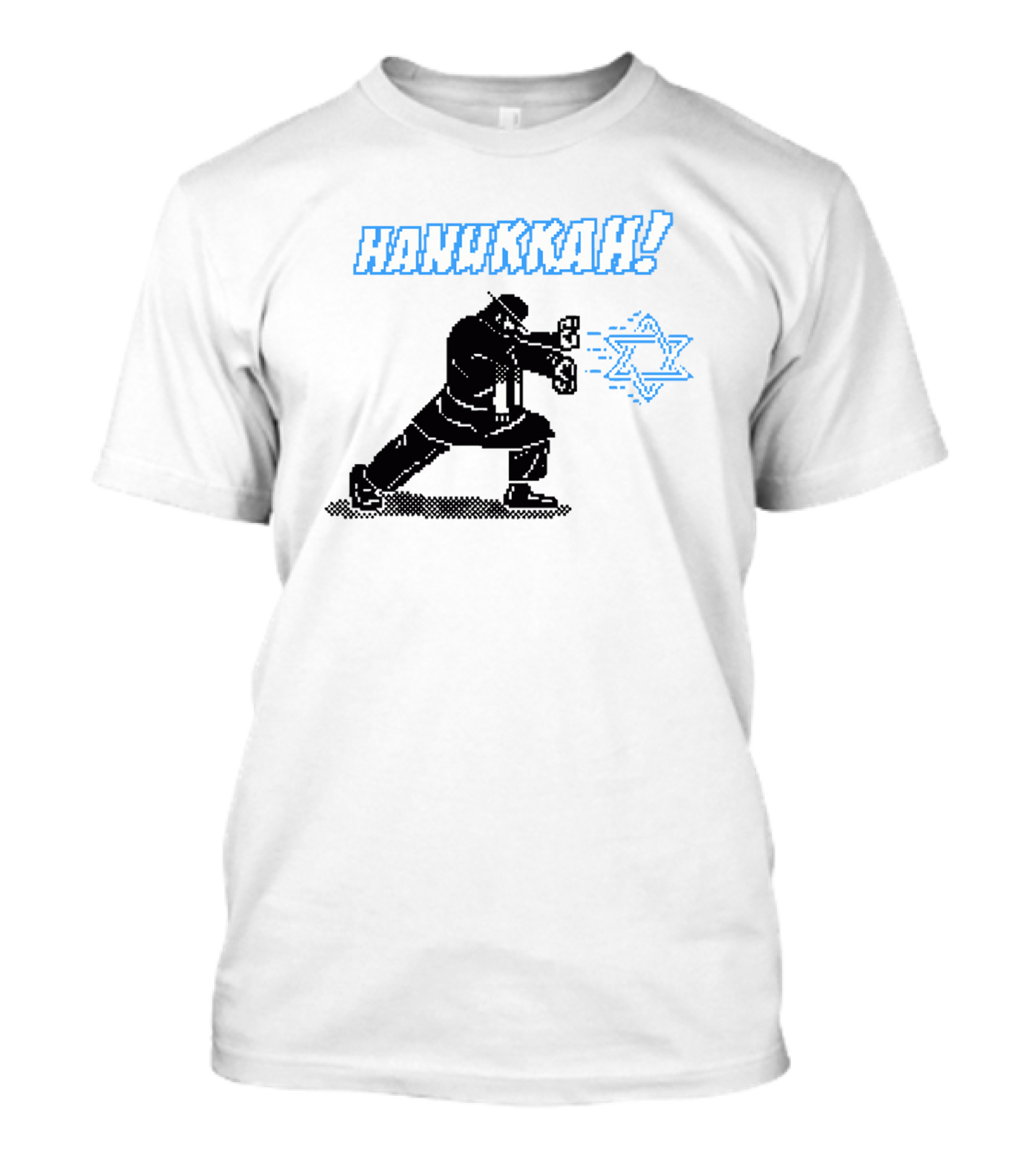 Hanukkah Star Punch Fighter Pixel T-Shirt