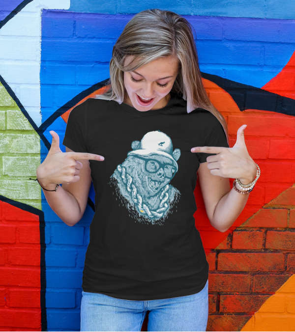 Hip Hop Hibernation Bear With Glasses And Chain T-Shirt