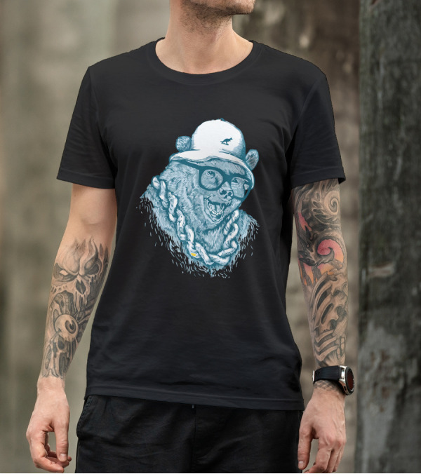 Hip Hop Hibernation Bear With Glasses And Chain T-Shirt