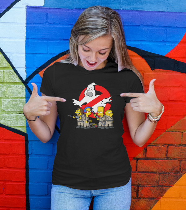 The Simpsons Ghostbusters Crossover With Homer And Bart Simpson T-Shirt