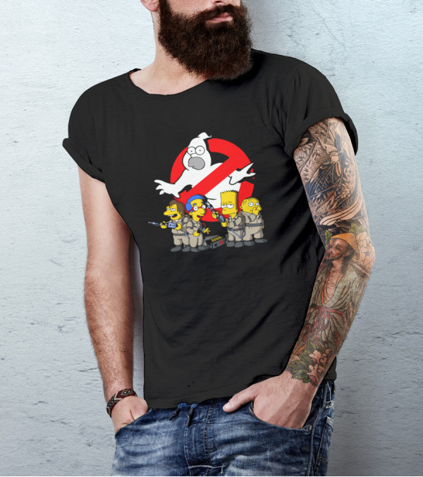 The Simpsons Ghostbusters Crossover With Homer And Bart Simpson T-Shirt