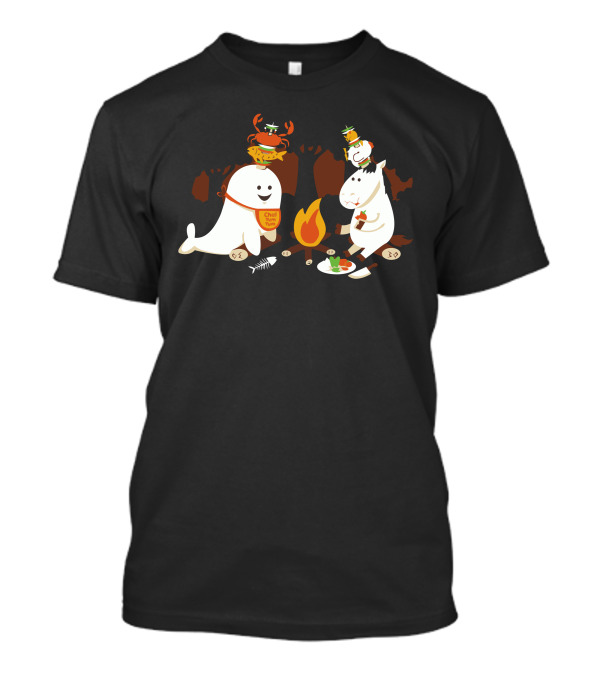 Horn Kabob Campfire Feast: Crab And Chef Narwhal Adventure T-Shirt
