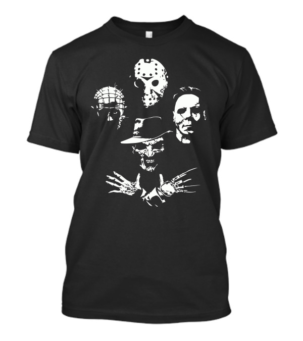 Horror Icons Pinhead Jason Voorhees Freddy Krueger Michael Myers T-Shirt