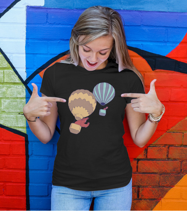 Hot Bear In Colorful Balloons Adventure T-Shirt