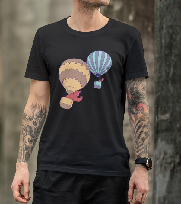 Hot Bear In Colorful Balloons Adventure T-Shirt