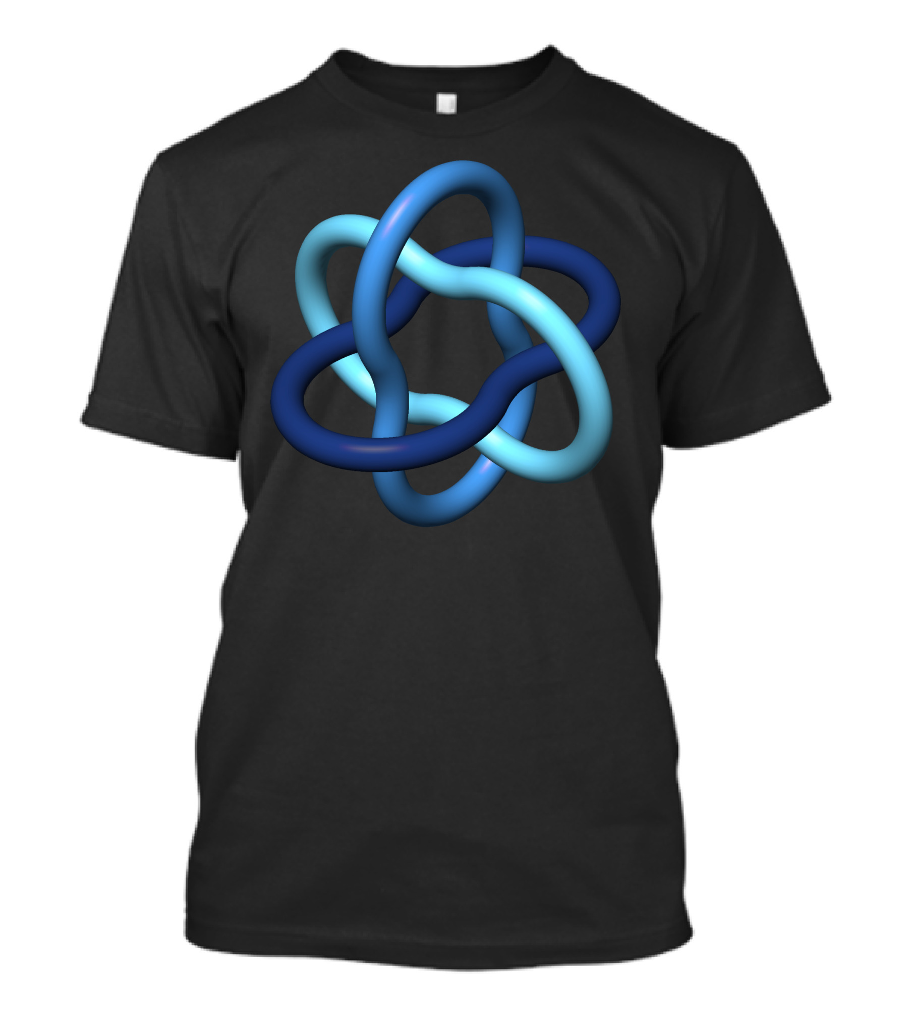 Imu Logo Knot Design Blue And Aqua Intertwined Rings T-Shirt