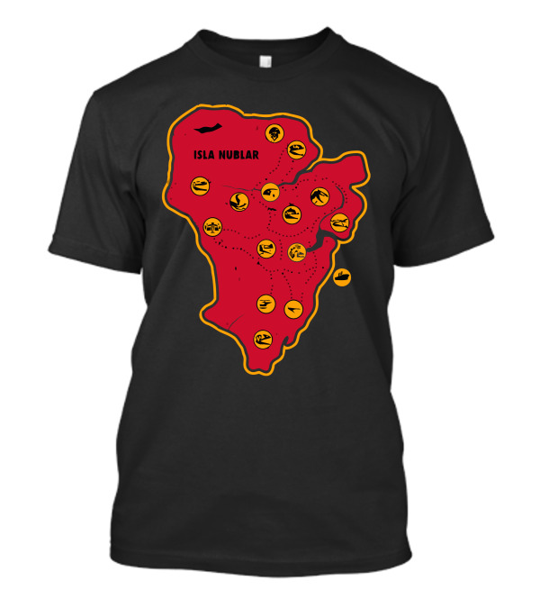 Isla Nublar Dinosaur Map Adventure Icons T-Shirt