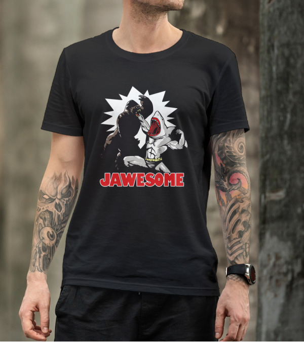 Jawesome Shark Vs Gorilla Showdown T-Shirt