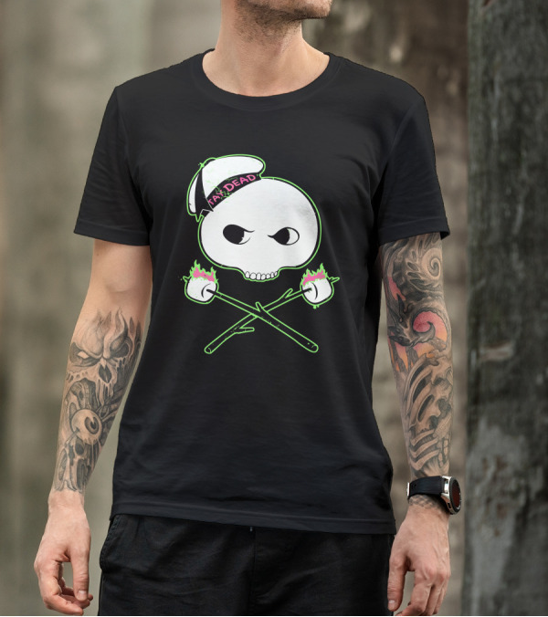 Jolly Puft Stay Dead Skull And Flaming Marshmallows T-Shirt