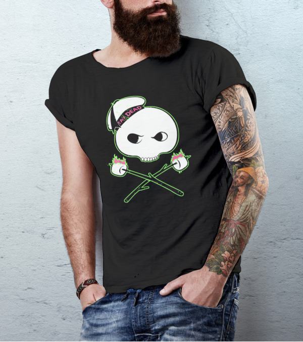 Jolly Puft Stay Dead Skull And Flaming Marshmallows T-Shirt