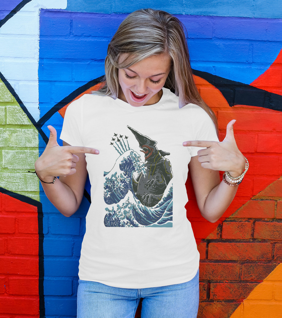 Kaiju Battling Ocean Waves Monster T-Shirt