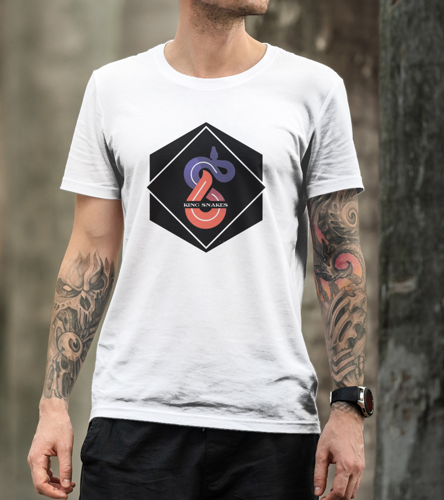 King Snakes Hexagonal Interlocking Red And Purple Snake T-Shirt
