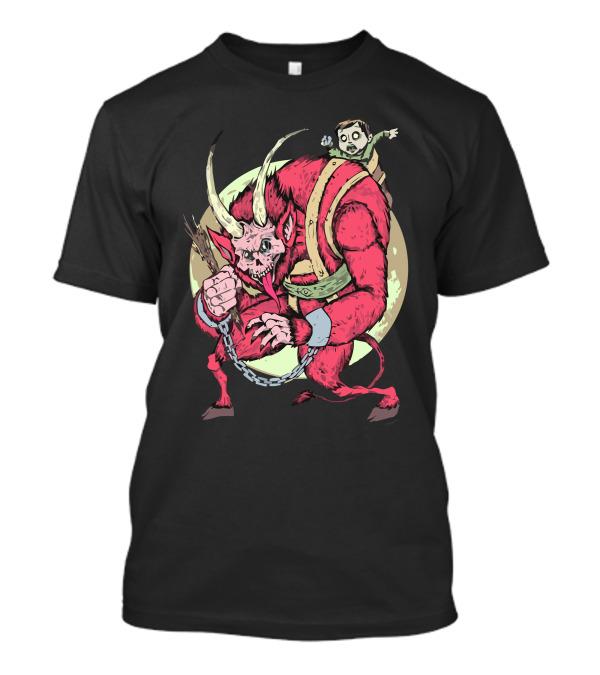 Krampus Blood Red Moon Halloween Creature Chain T-Shirt