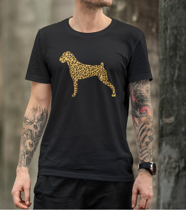 Leopard Print Boxer Dog T-Shirt