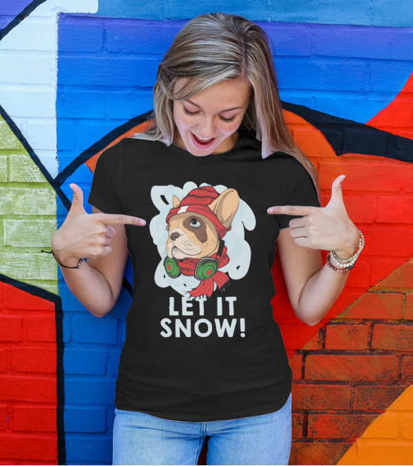 LET IT SNOW French Bulldog Winter T-Shirt