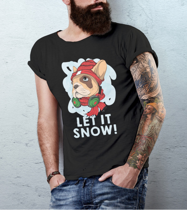 LET IT SNOW French Bulldog Winter T-Shirt