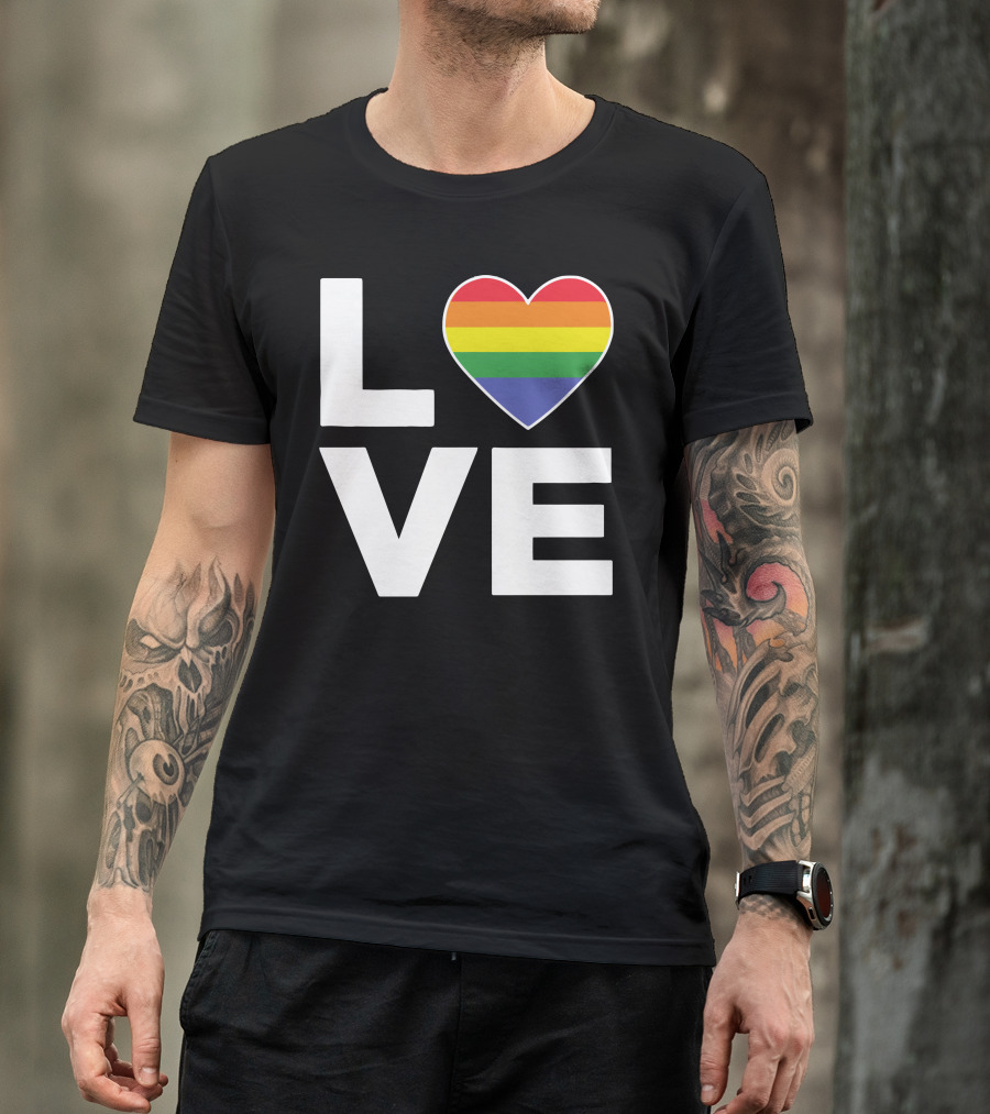 Love Heart Rainbow LGBT T-Shirt