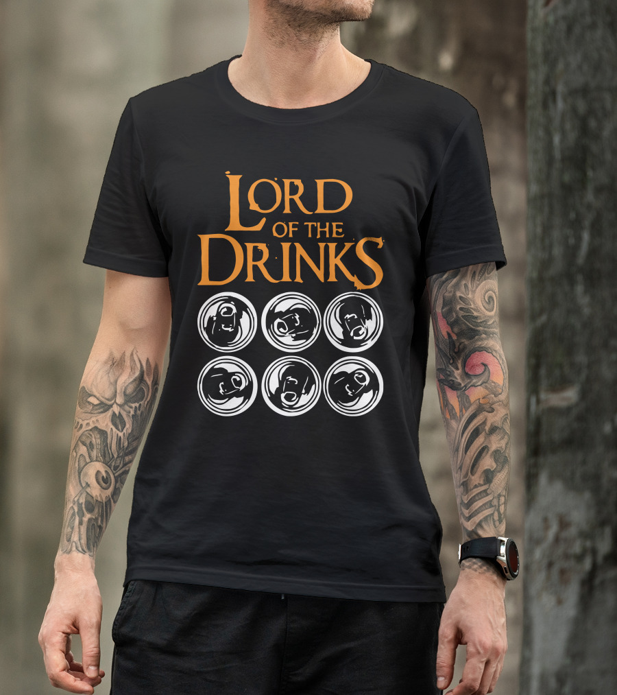 Lord Of The Drinks Beer Glass Circles T-Shirt