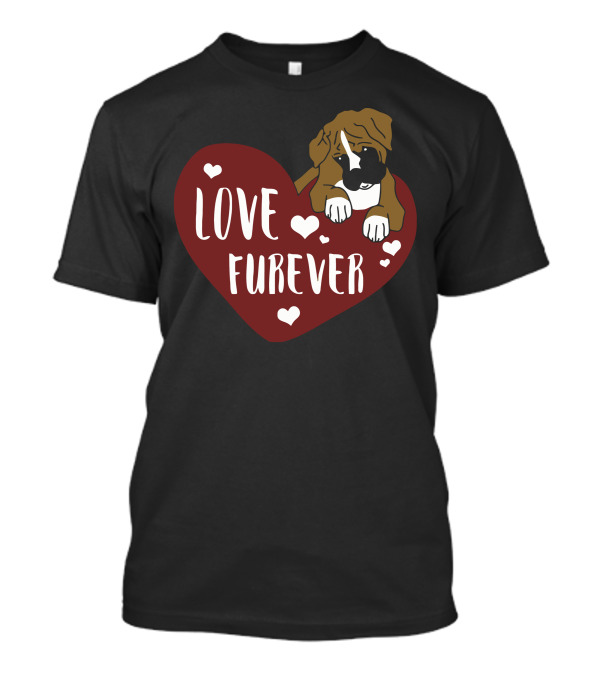 LOVE FUREVER Heart Dogs And Paw Prints T-Shirt