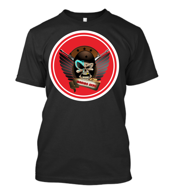 Maniac Skull Guns Winged Emblem T-Shirt