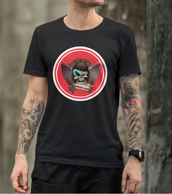 Maniac Skull Guns Winged Emblem T-Shirt
