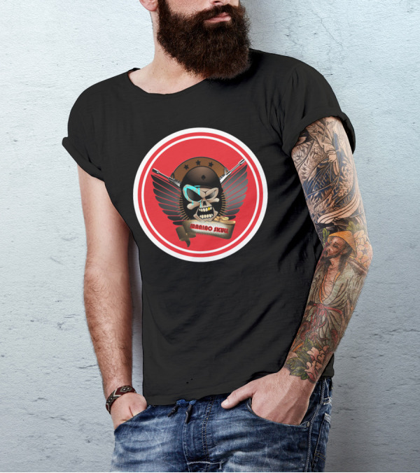 Maniac Skull Guns Winged Emblem T-Shirt