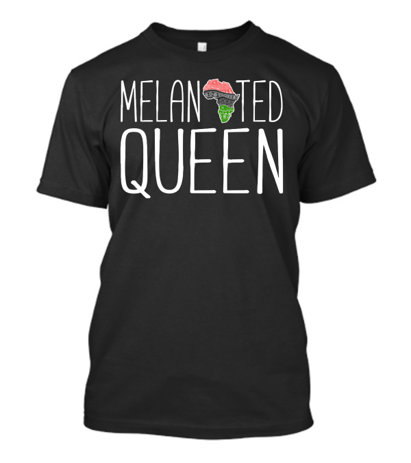 MELANATED QUEEN African Map Red Black Green T-Shirt