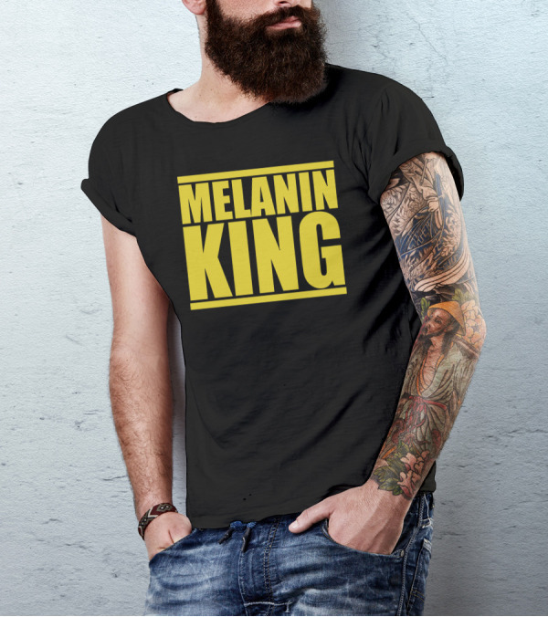 Melanin King Black And Yellow Bold Text Empowerment T-Shirt