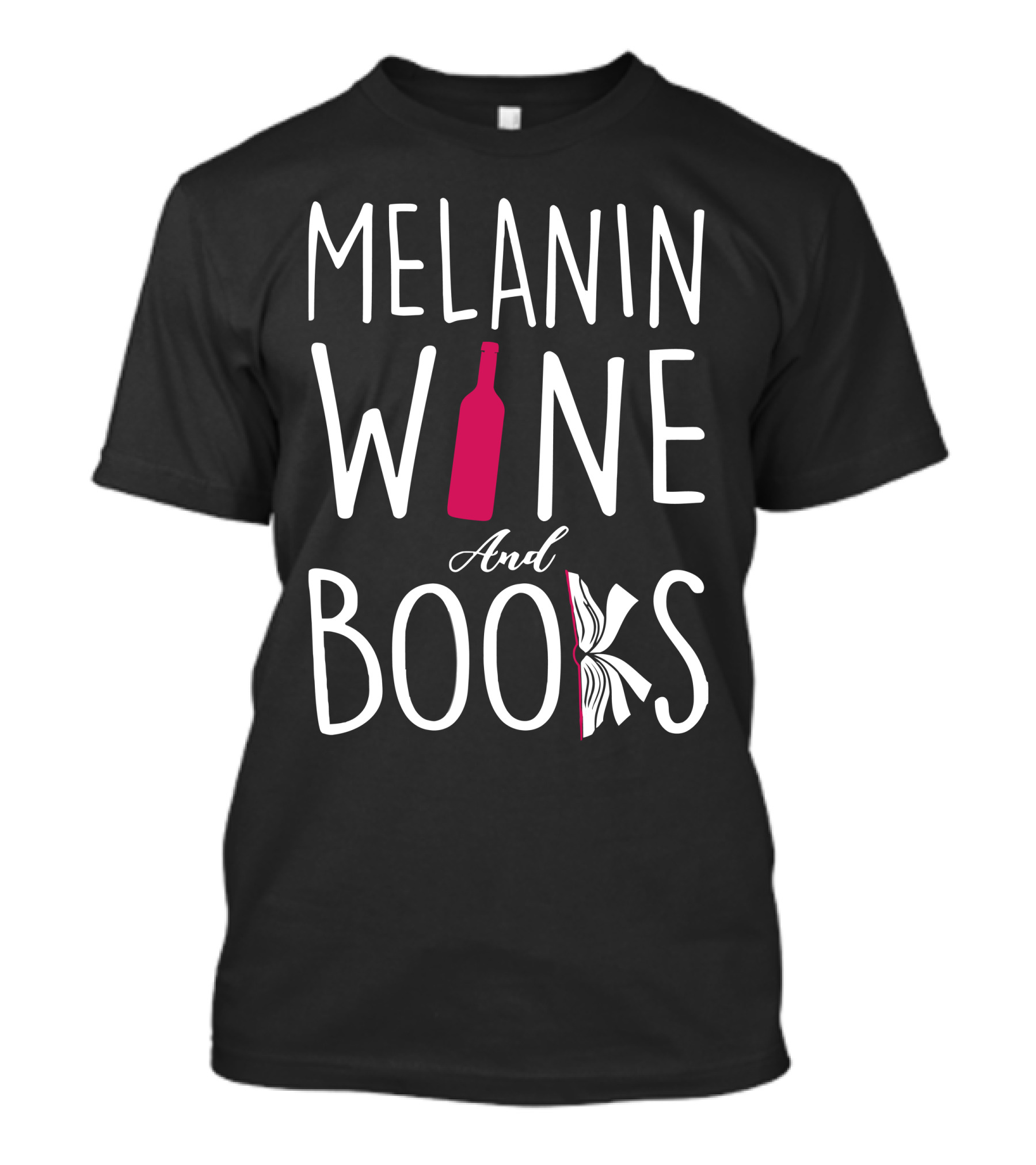 Melanin Wine And Books Red Wine Bottle Icon Book T-Shirt
