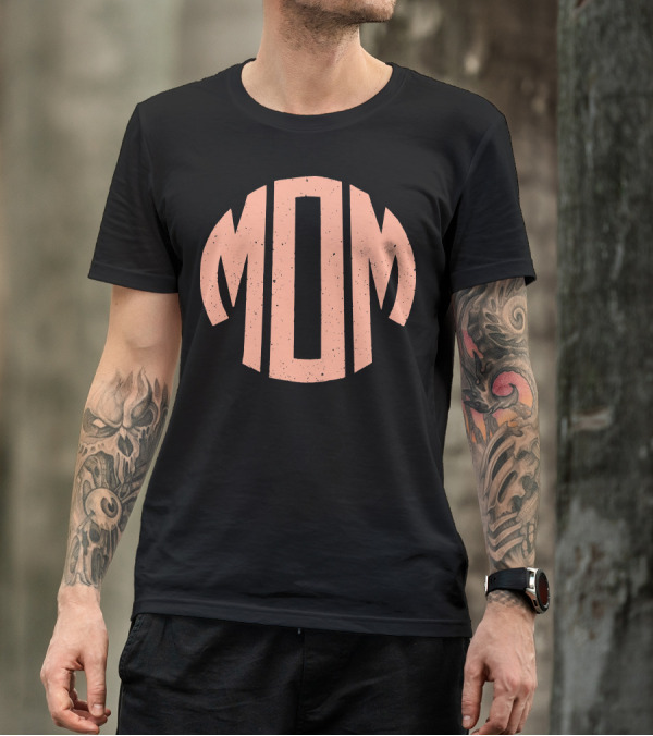 Retro Style 'Mom' Text T-Shirt
