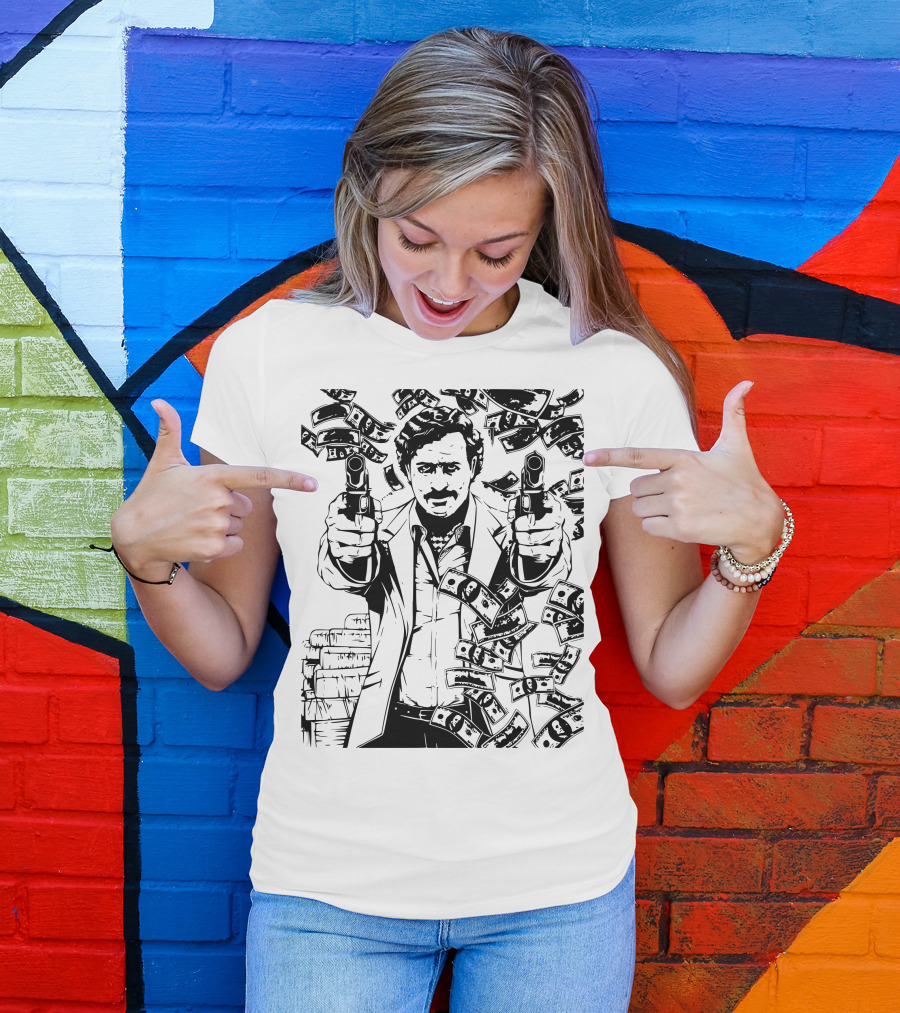 Narco Money Guns Character Scene T-Shirt