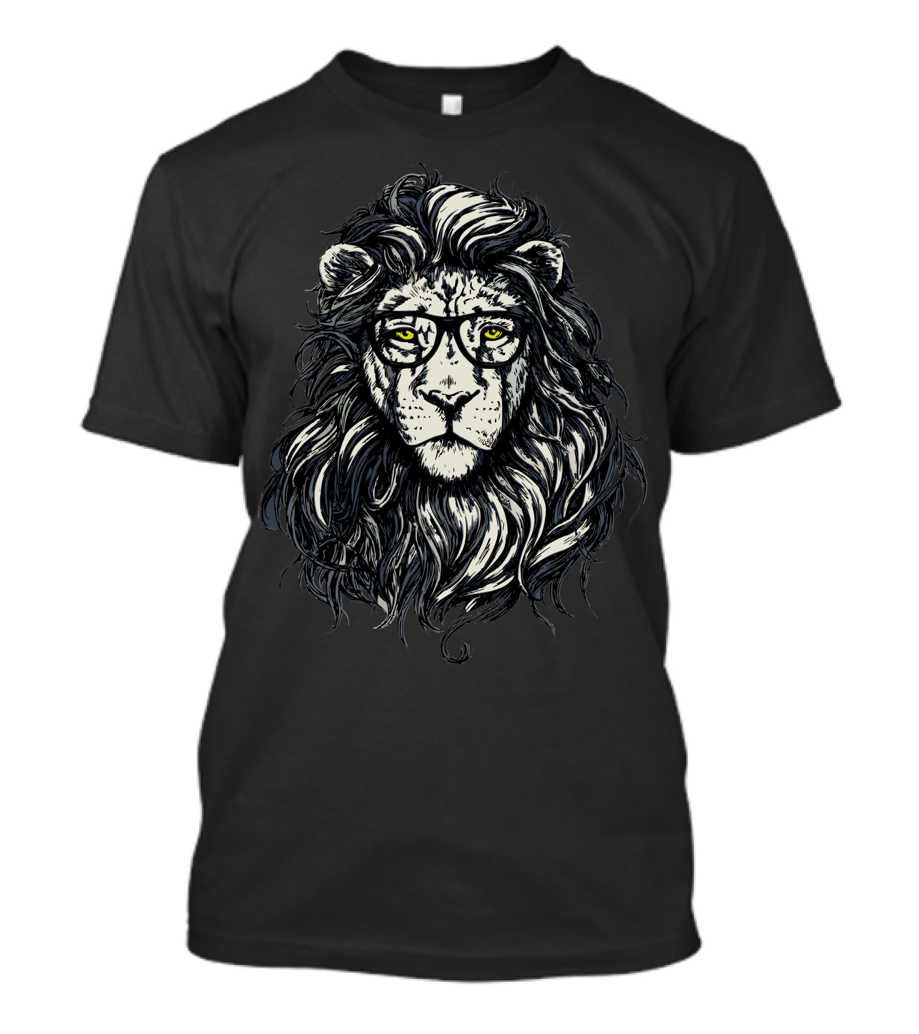 Nerd Lion Hipster Glasses Roaring Beast T-Shirt