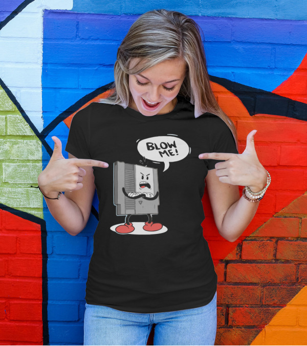 Nes Game Cartridge Blow Me Comic T-Shirt