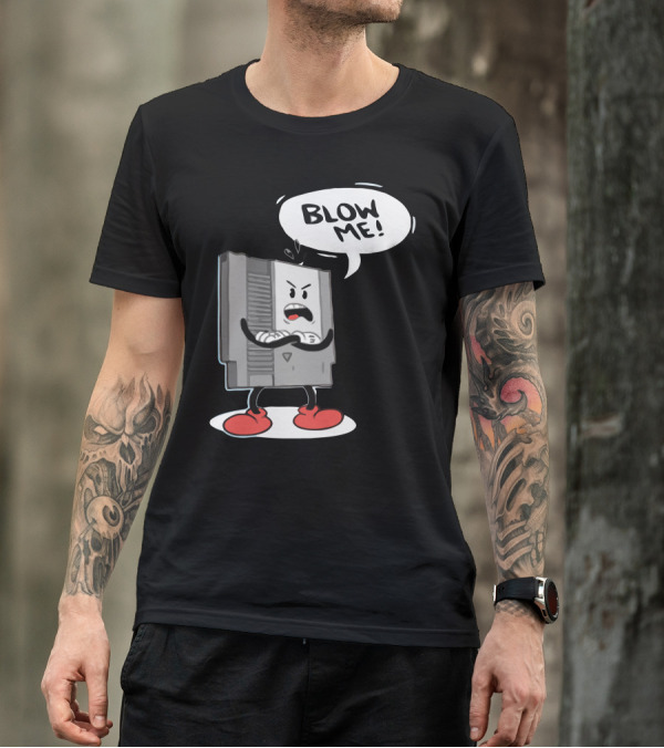 Nes Game Cartridge Blow Me Comic T-Shirt