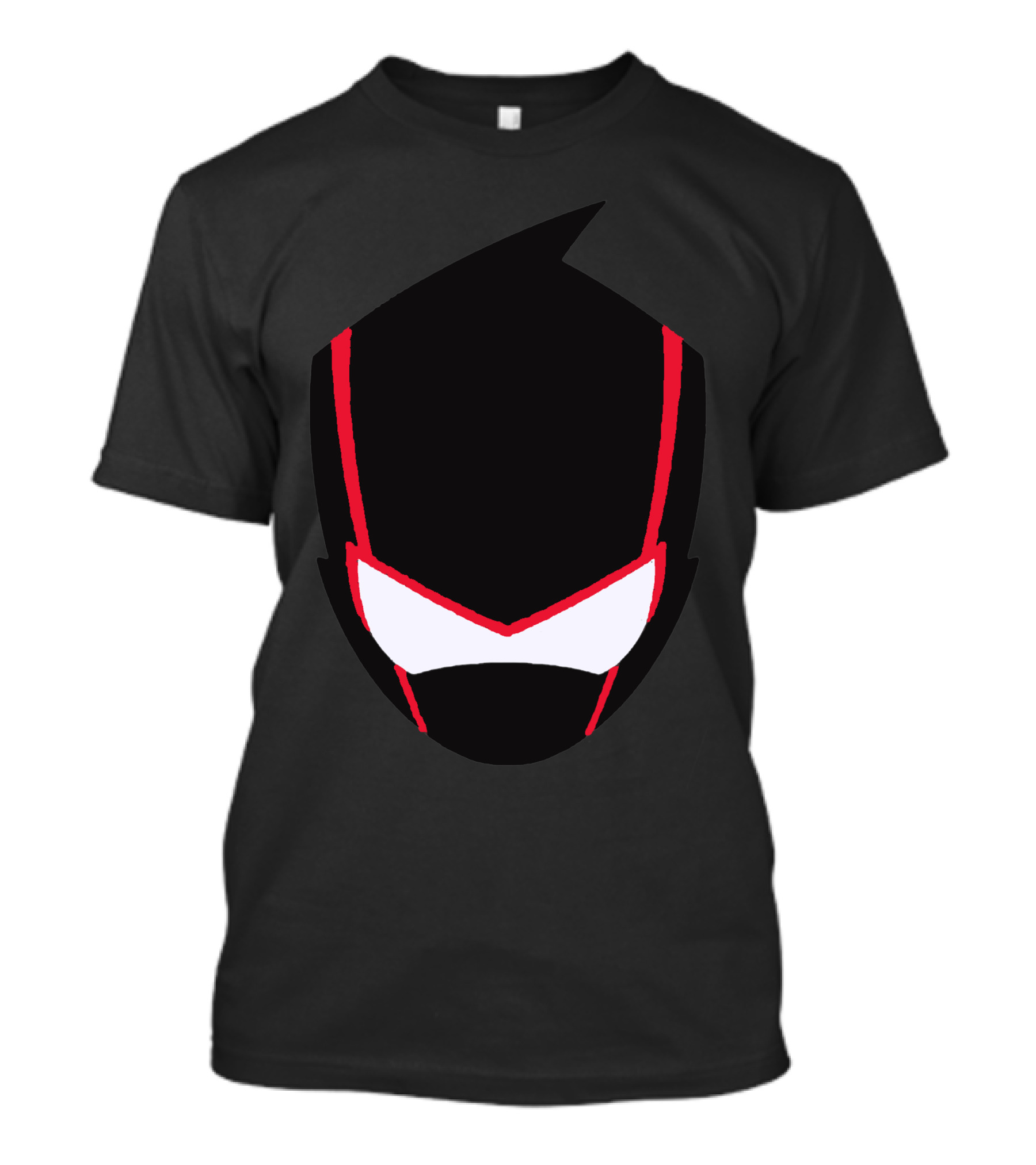 Ninja Mask On Bold Red Black Angular Lines T-Shirt