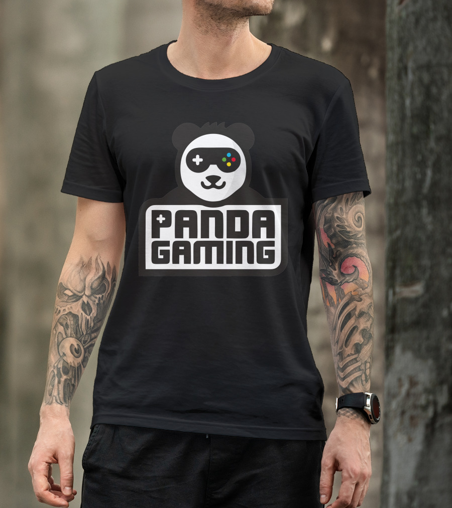 Panda Gaming Video Game Controller Face T-Shirt