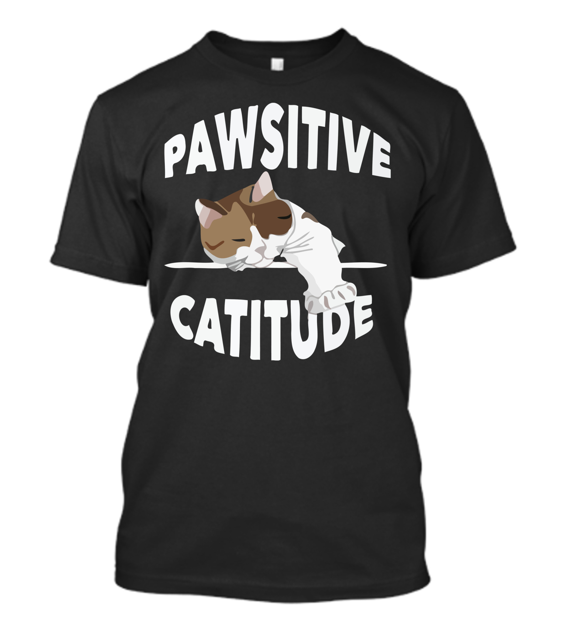 Pawsitive Catitude Sleeping Cat Relaxation T-Shirt