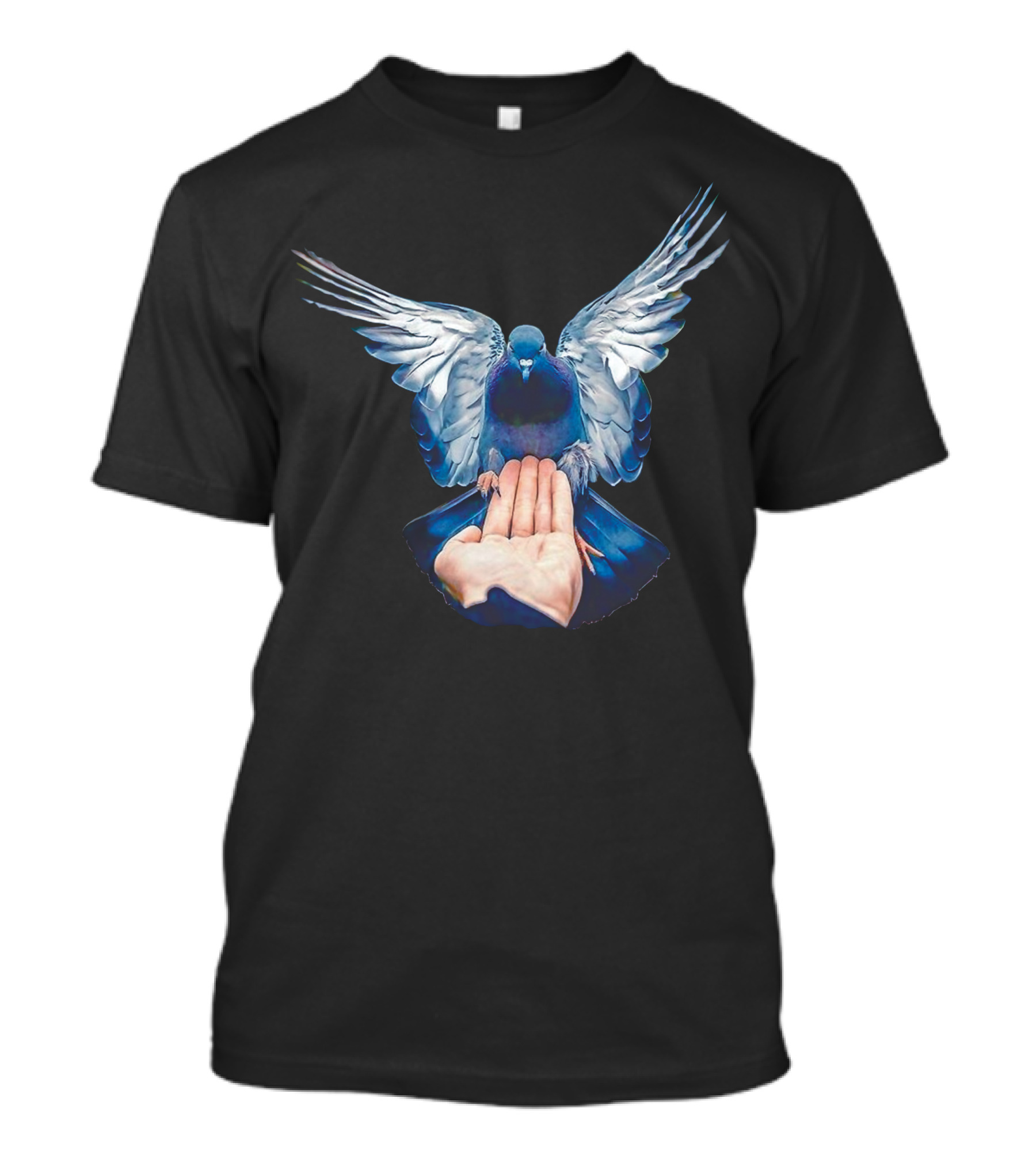 Pigeon Landing On Open Hand T-Shirt