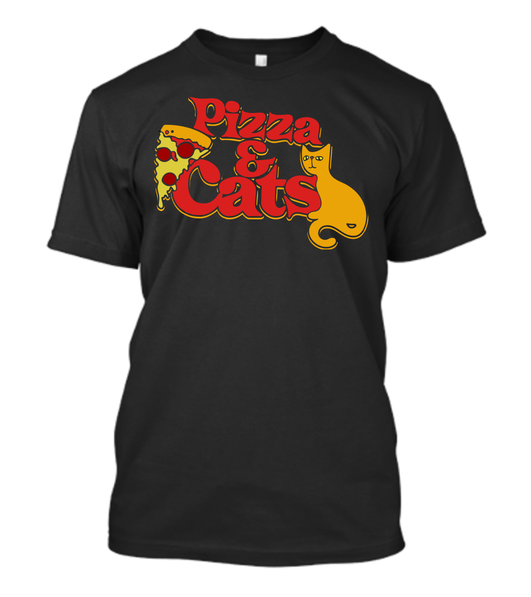 Pizza And Cats Slice And Feline Companion T-Shirt